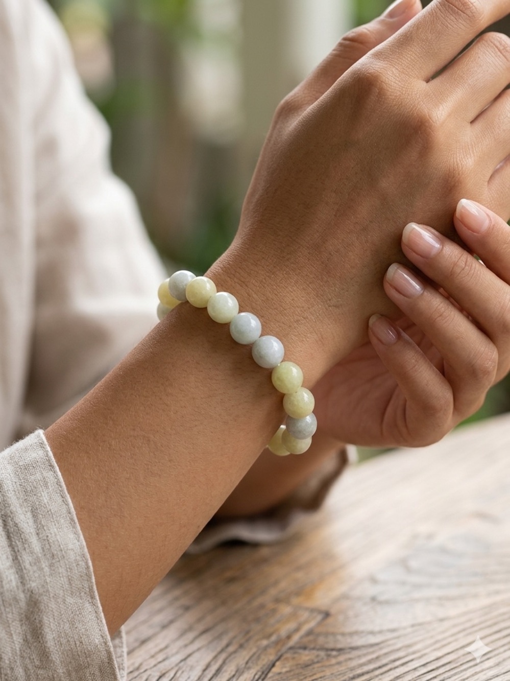10mm Cyan Jade Stretch Bracelet - gemstone